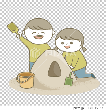 砂遊びをする子供 130915154