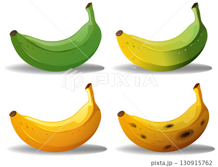 Banana Ripening Stages Illustrated in Vector Art 130915762