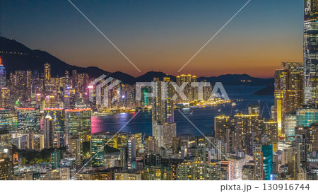 Sept 12 2025 Victoria Harbour skyline view in Hong Kong Sept 12 2025 Victoria Harbour skyline view in Hong Kong 130916744