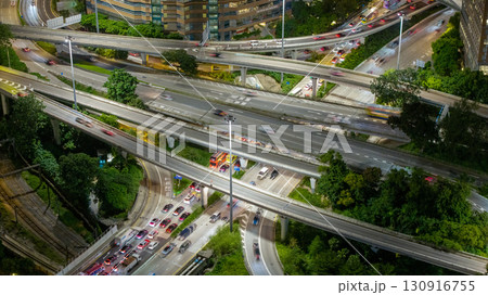 Sept 12 2025 Night traffic on Chatham Road North Hong Kong 130916755