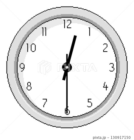 Pixel Art Clock at Half Past Twelve - Vector Illustration Pixel Art Clock at Half Past Twelve - Vector Illustration 130917150