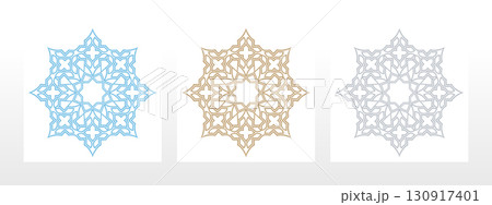 Set of decorative frames Elegant vector element for design in Eastern style, place for text. Geometric colored borders. Lace illustration for invitations and greeting cards Set of decorative frames Elegant vector element for design in Eastern style, place for text. Geometric colored borders. Lace illustration for invitations and greeting cards 130917401