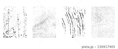 Set of black and white textures for overlay. Vector graphics. Different types of stamps Set of black and white textures for overlay. Vector graphics. Different types of stamps 130917405