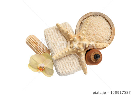 Natural spa products for rejuvenation, on white, PNG Natural spa products for rejuvenation, on white, PNG 130917587