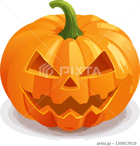 ハロウィン（オレンジ色のカボチャ）ジャック・オー・ランタン（Jack-o'-Lantern） 130917610