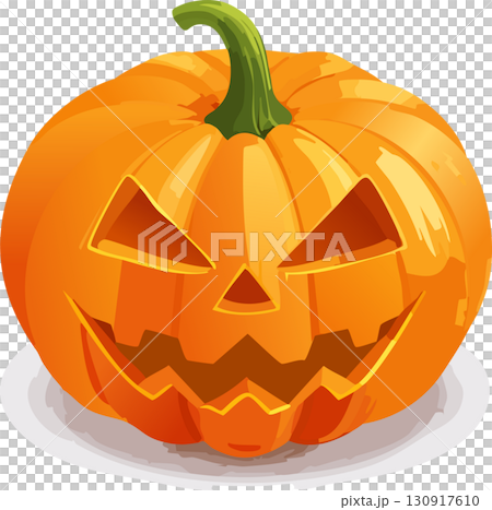 ハロウィン（オレンジ色のカボチャ）ジャック・オー・ランタン（Jack-o'-Lantern） 130917610
