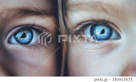 Twin Blue Eyes Innocence and Wonder. 130917671