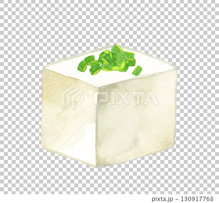 豆腐配蔥花 — — 手繪水彩畫日本料理 130917768