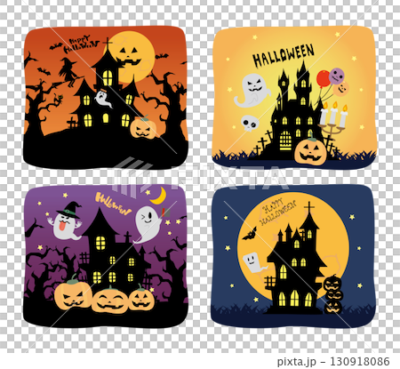 Autumn cute Halloween illustration material collection 130918086