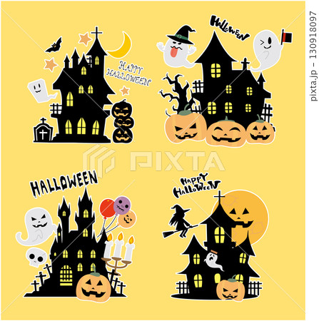 秋の可愛いハロウィンイラスト素材集 130918097