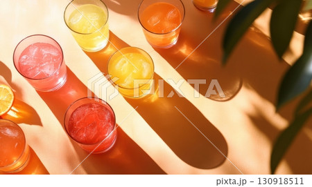 Sundrenched summer drinks. 130918511