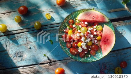 Summer Tomato  Watermelon Salad. 130918570