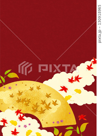 秋の背景2025（紅葉など）タテ5-4 130918965