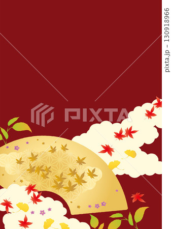 秋の背景2025（紅葉など）タテ5-4ベク 130918966