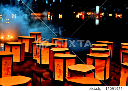 俱利伽羅不動寺西之坊鳳凰殿の灯籠流し　万灯会 130919234