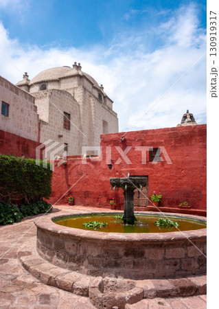 Fountain and courtyard at the Santa Catalina Convent in Arequipa Fountain and courtyard at the Santa Catalina Convent in Arequipa 130919317