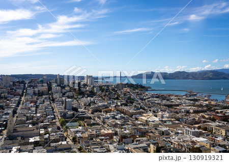 Panoramic view of San Francisco Bay and downtown skyline, USA 130919321