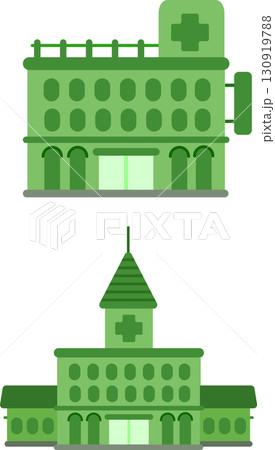 緑色の病院のアイコン 130919788