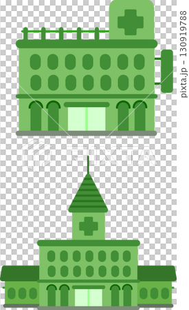 緑色の病院のアイコン 130919788