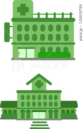 緑色の病院のアイコン 130919789