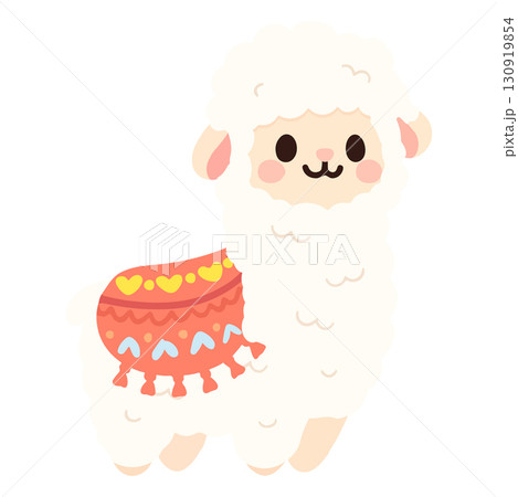 Cute Cartoon Alpaca Illustration Cute Cartoon Alpaca Illustration 130919854