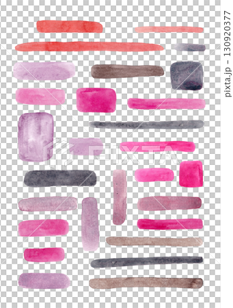 Multicolored brush strokes, lines and strokes. Isolated watercolor elements for your design 130920377