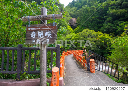 和歌山県田辺市 奇絶峡、滝見橋 和歌山県田辺市 奇絶峡、滝見橋 130920407