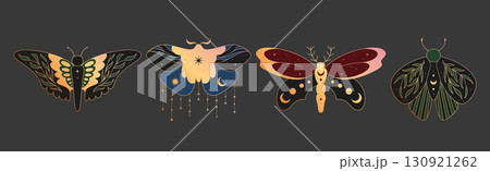 Boho butterflies set with celestial ornament 130921262