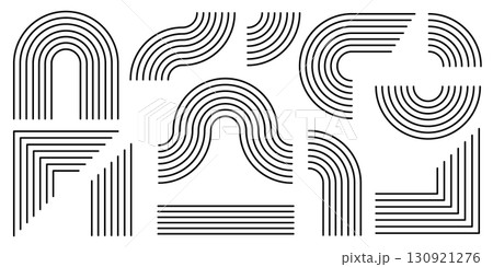 Abstract line shapes set isolated on white Abstract line shapes set isolated on white 130921276