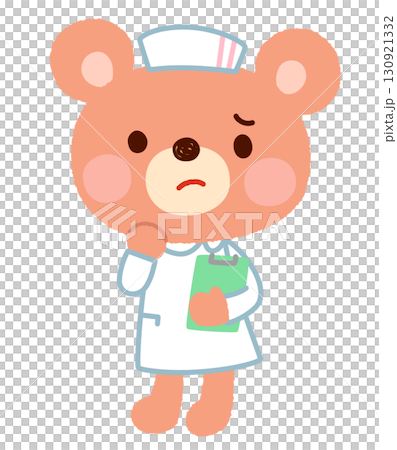Bear nurse, nurse, troubled expression 130921332