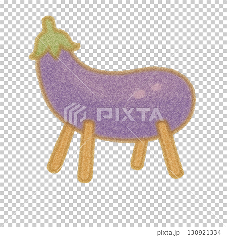 【夏】ナスの精霊馬のイラスト 130921334