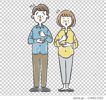 A happy and understanding couple, whole body, vector 130921502