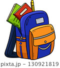 Graduation School Bag Cartoon Colored Clipart  130921819