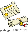 Graduation Diploma Cartoon Colored Clipart  130921821
