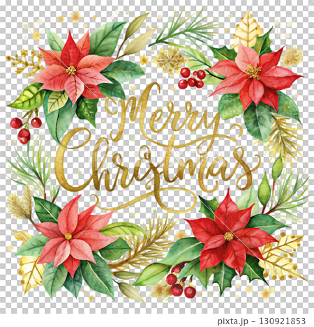Merry Christmas Sign Clipart Watercolor  130921853