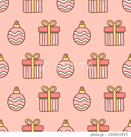 Cute pastel holiday pattern with trees and ornaments. Perfect for kidswear, gift wrap, and festive design projects. seamless tree ornament pattern. Vector illustration Cute pastel holiday pattern with trees and ornaments. Perfect for kidswear, gift wrap, and festive design projects. seamless tree ornament pattern. Vector illustration 130921933