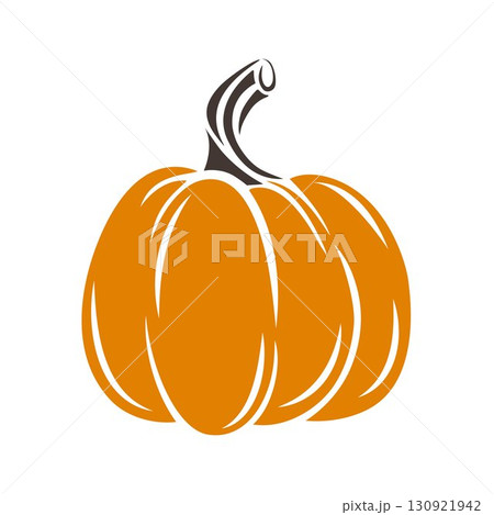 Bright ripe orange pumpkin clip art illustration 130921942