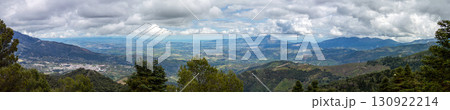 Panoramic view on Yunquera and surrunding pine forest from Puerto Saucillo viewpoint, Sierra de las Nieves national park, Andalusia, Spain Panoramic view on Yunquera and surrunding pine forest from Puerto Saucillo viewpoint, Sierra de las Nieves national park, Andalusia, Spain 130922214