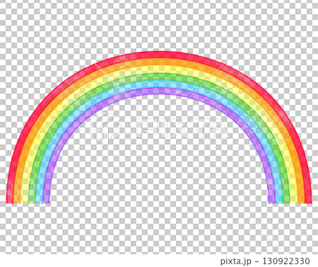 Simple watercolor rainbow illustration material, semicircular arch, white background, png transparent 130922330