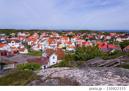 Peaceaful car-free Vrango island skyline with seaside village in Gothenburg archipelago, Sweden Peaceaful car-free Vrango island skyline with seaside village in Gothenburg archipelago, Sweden 130922335