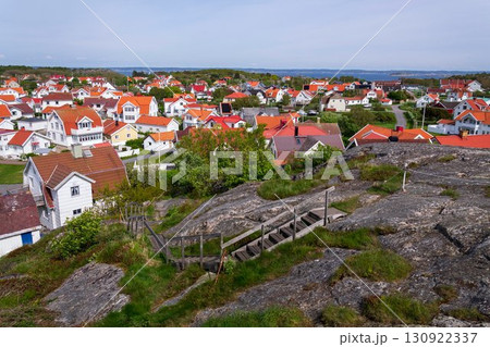 Peaceaful car-free Vrango island skyline with seaside village in Gothenburg archipelago, Sweden Peaceaful car-free Vrango island skyline with seaside village in Gothenburg archipelago, Sweden 130922337