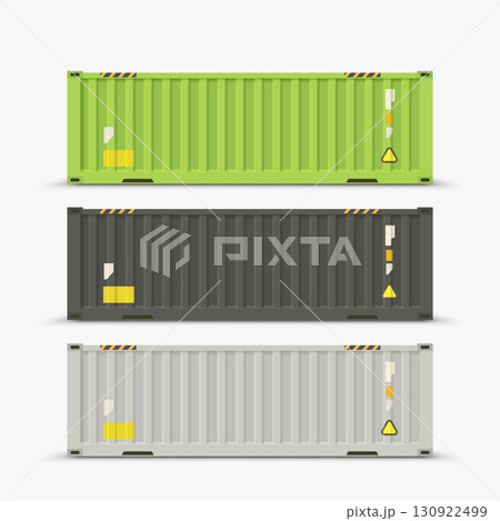 cargo containers various colors set on white 130922499