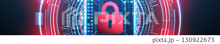Abstract technological background on the topic of information protection. Various technological elements with padlocks inside which is a digital code. Abstract technological background on the topic of information protection. Various technological elements with padlocks inside which is a digital code. 130922673