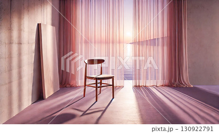 光が差し込む部屋の椅子 光が差し込む部屋の椅子 130922791