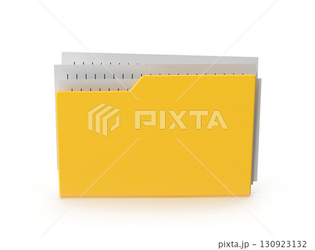 Yellow folder with papers 130923132