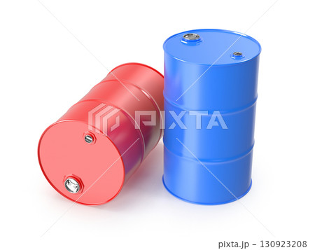 Red and blue oil drums 130923208