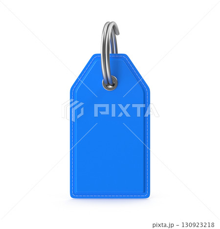 Blue key tag with silver ring 130923218