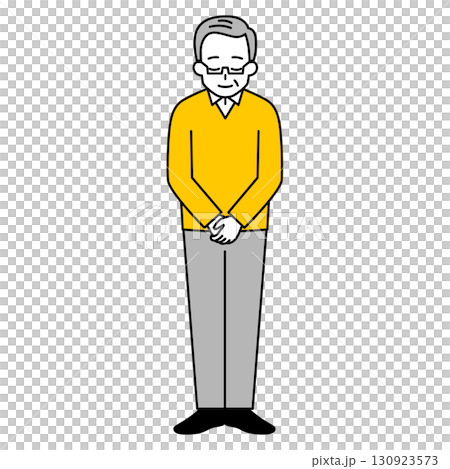 鞠躬的老人（全身） 130923573