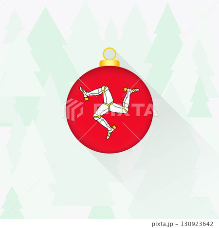 Isle of Man National Flag Christmas Decoration. Isle of Man National Flag Christmas Decoration. 130923642