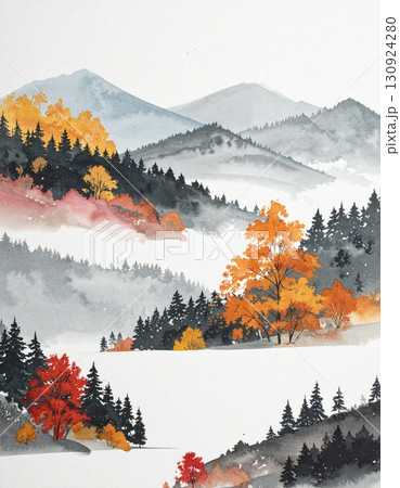 雪と紅葉 130924280
